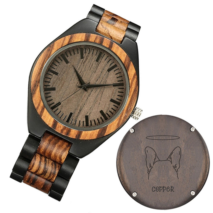 The Perfect Gift For Dog Lovers - Personalized Christmas Wooden Watch