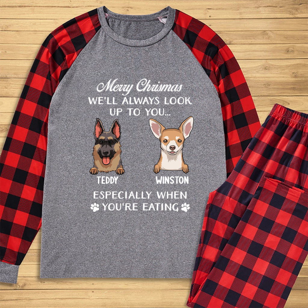 Always Look Up To You - Personalized Custom Christmas Pajama Set