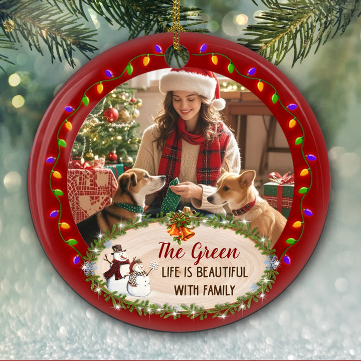 Life Is Beautiful - Personalized Custom Photo Christmas Ornament