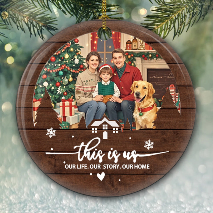 Family, This Is Us - Personalized Custom Photo Christmas Ornament