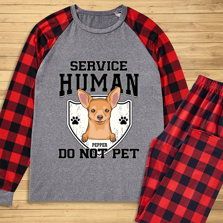 Service Human, Do Not Pet 10 - Personalized Custom Christmas Pajama Set