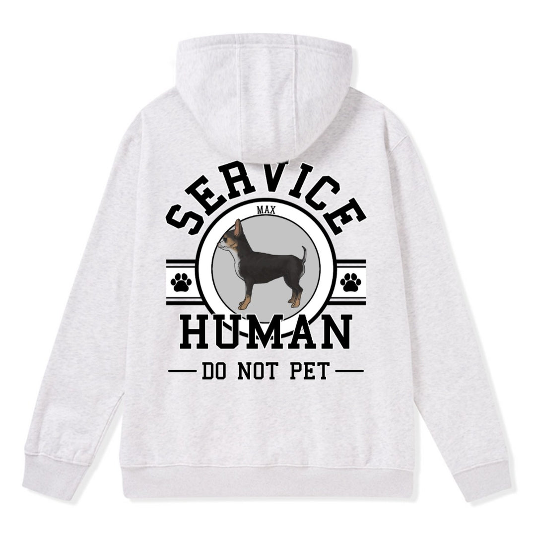 Service Human, Do Not Pet - Personalized Custom Zipper Hoodie