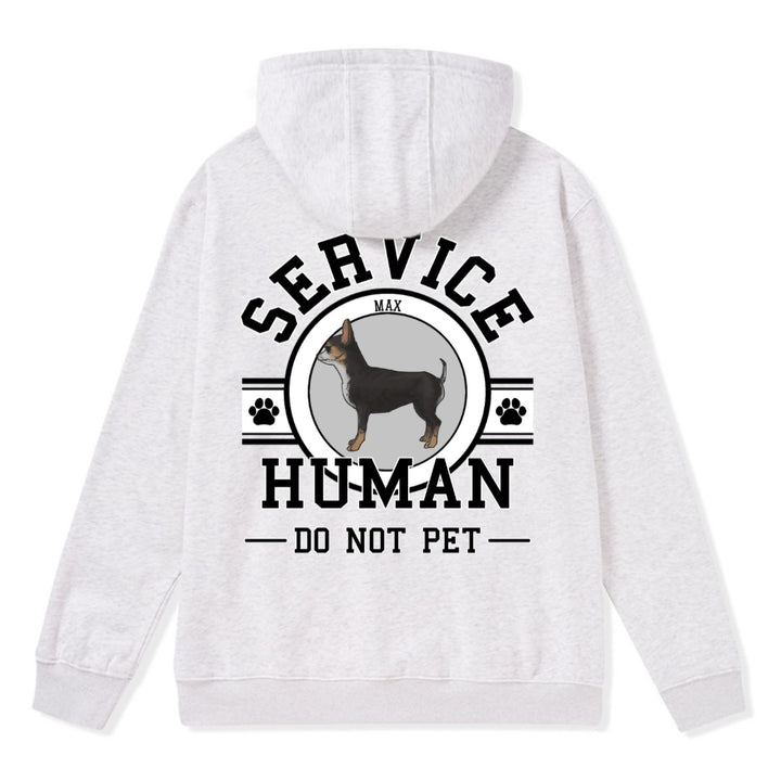 Service Human, Do Not Pet - Personalized Custom Zipper Hoodie