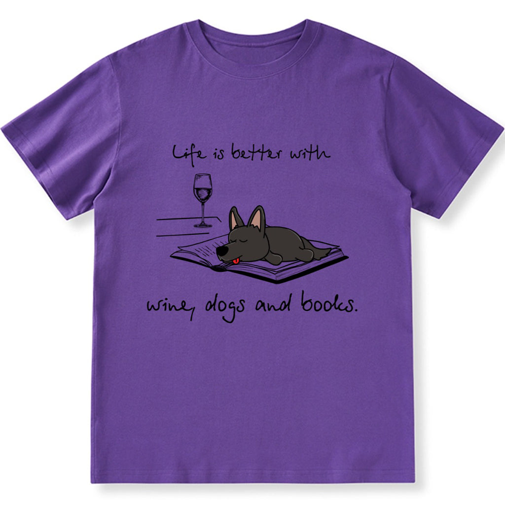 Life Is Better With Dogs And Books - Personalized Custom Unisex T-shirt