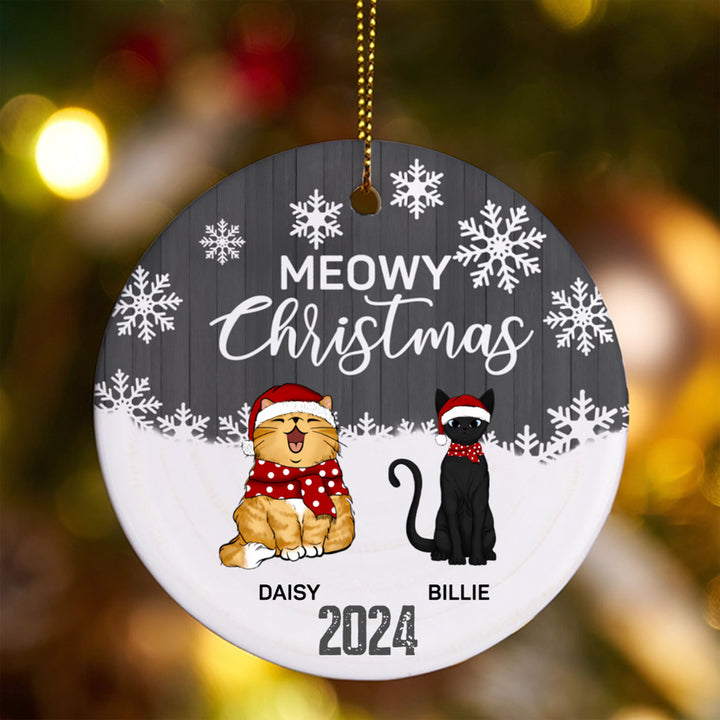 Meowy Christmas - Personalized Christmas Ornament