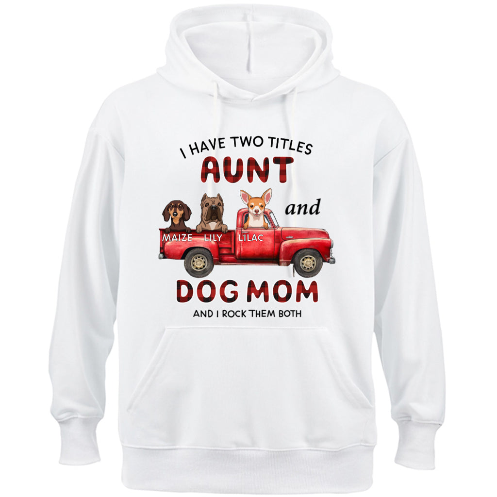 Aunt Dog Mom Plaid Christmas Truck - Personalized Custom Hoodie