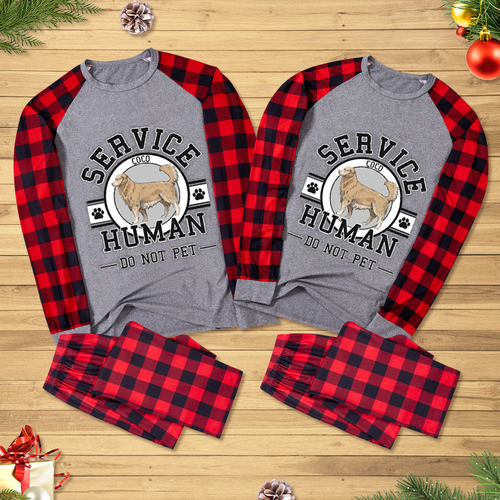 Service Human, Do Not Pet - Personalized Custom Christmas Pajama Set