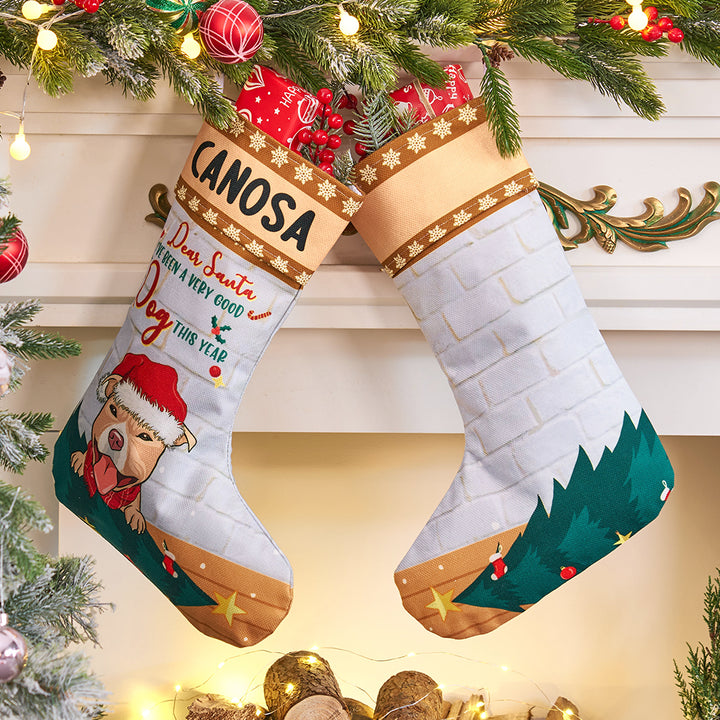 On the Naughty List, I Regret Nothing - Personalized Christmas Stocking Dogs