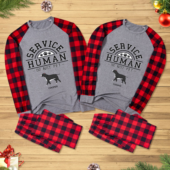 Service Human, Do Not Pet 2 - Personalized Custom Christmas Pajama Set