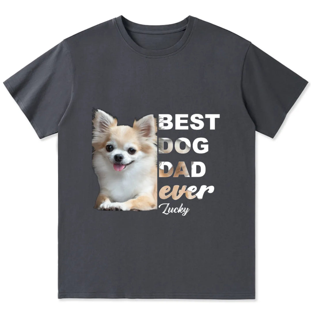 Best Dog Dad Ever - Personalized Custom Photo Unisex T-shirt