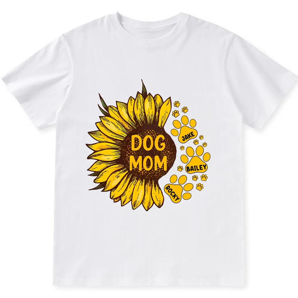 Dog Mom Sunflower - Personalized Custom Unisex T-shirt