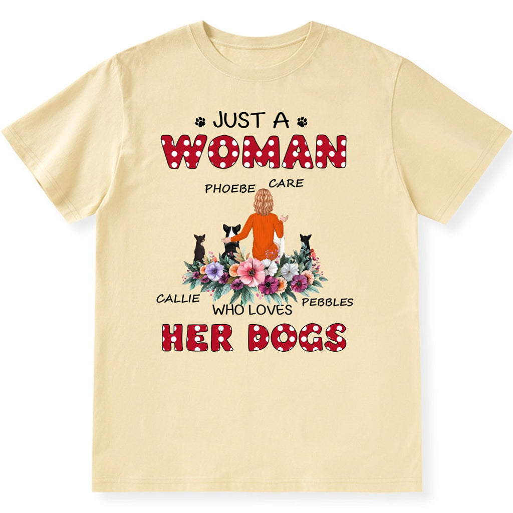 Just A Woman Loves Her Dog - Personalized Custom Christmas Unisex T-shirt