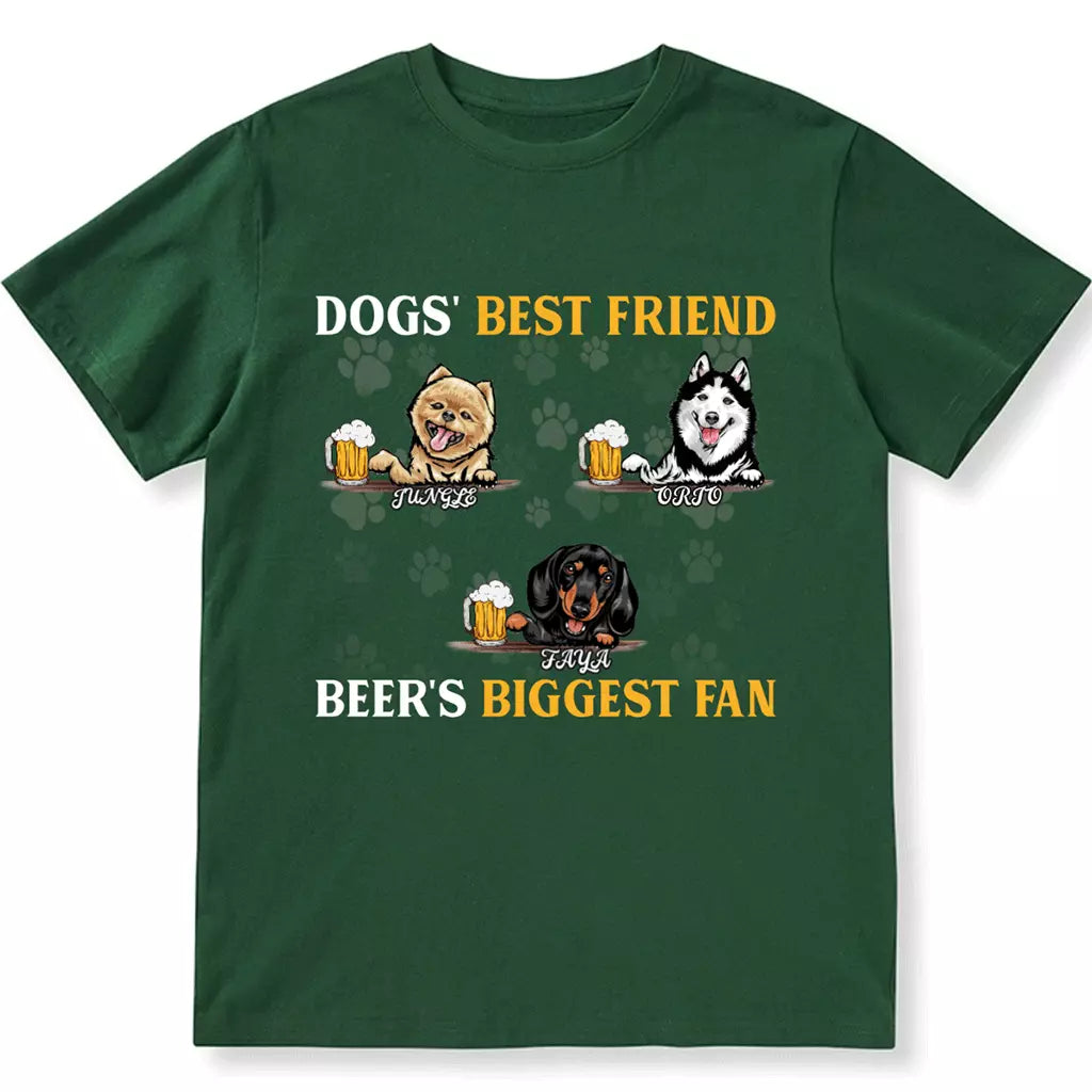 Dogs' Best Friend Beer's Biggest Fan - Personalized Custom Unisex T-shirt