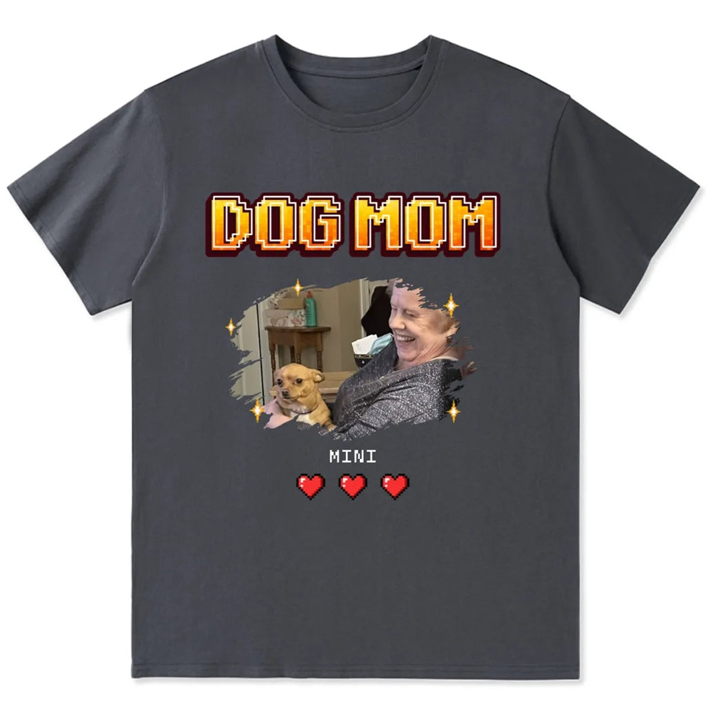 Dog Mom Pixel Photo - Personalized Custom Unisex T-shirt