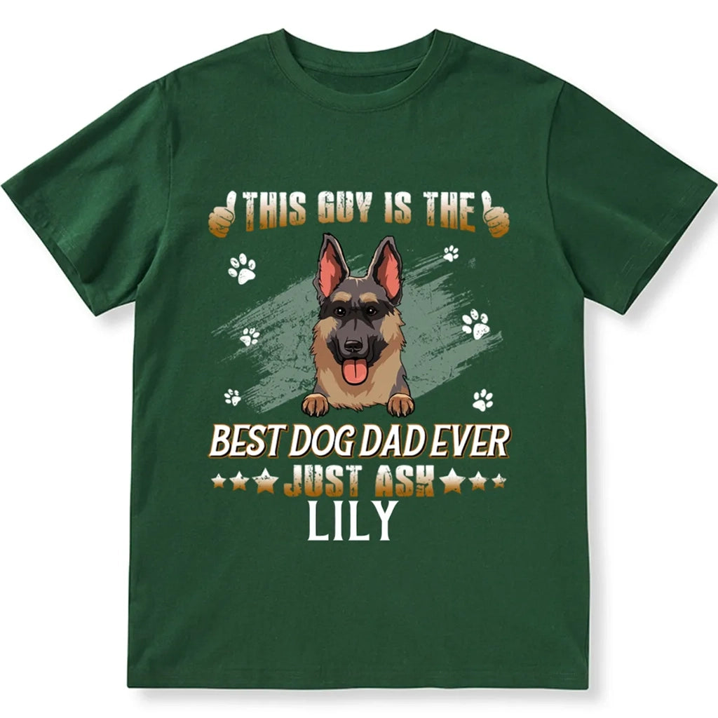 Guy Best Dog Dad - Personalized Custom Unisex T-shirt