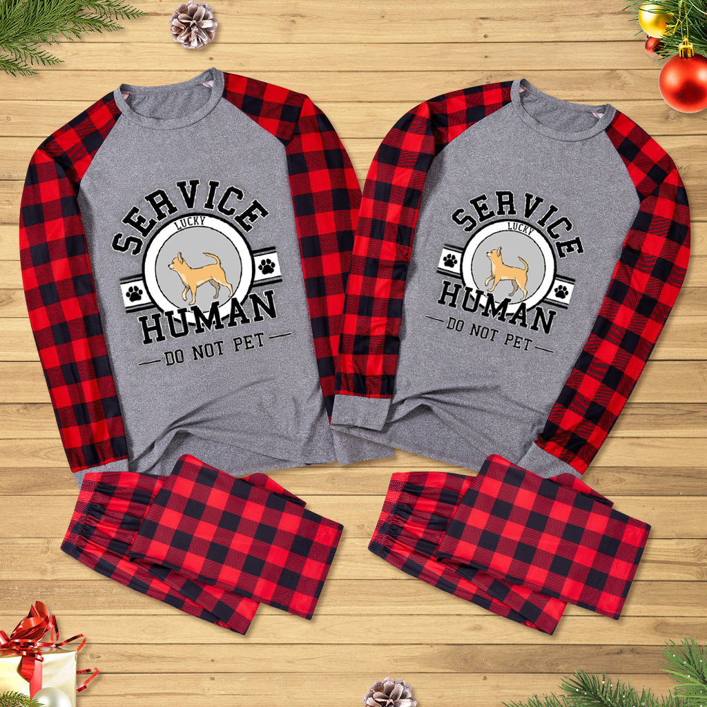 Service Human, Do Not Pet 6 - Personalized Custom Christmas Pajama Set