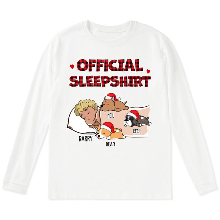 Sleeping Dog Sleepshirt - Personalized Custom Christmas Long Sleeve T-shirt