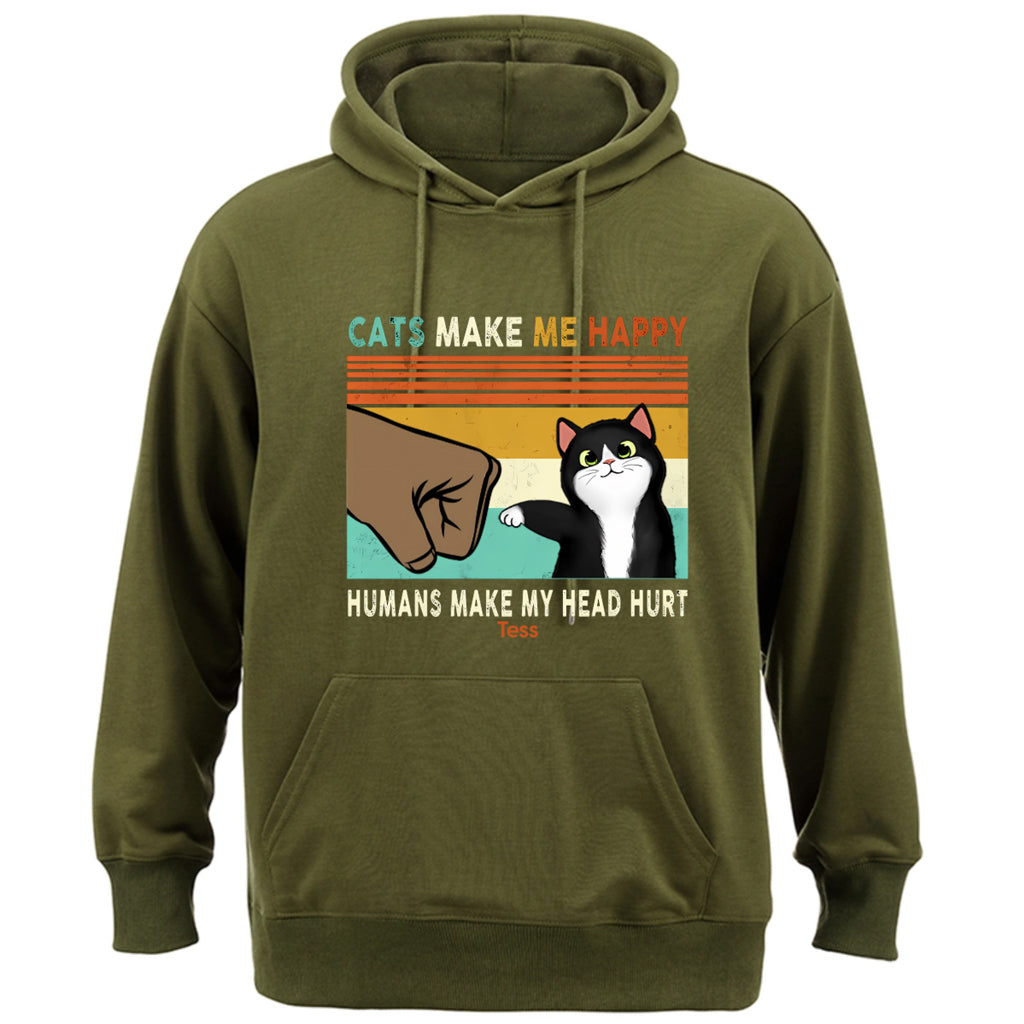 Cats Make Me Happy - Personalized Custom Hoodie