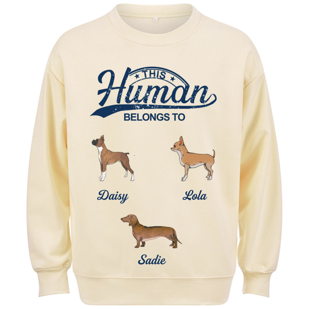 This Human Belongs To 2 - Personalized Custom Sweatshirt