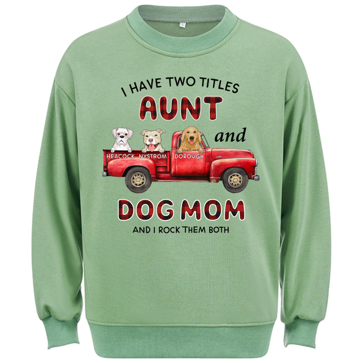 Aunt Dog Mom Plaid Christmas Truck - Personalized Custom Sweatshirt