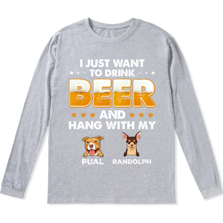 Beer and Dog - Personalized Custom Long Sleeve T-shirt