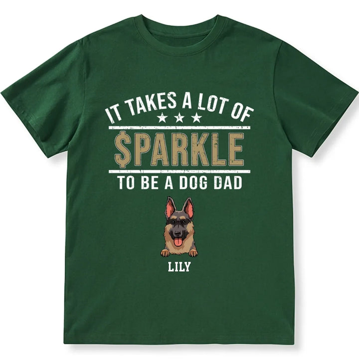 Sparkle Dog Dad - Personalized Custom Unisex T-shirt