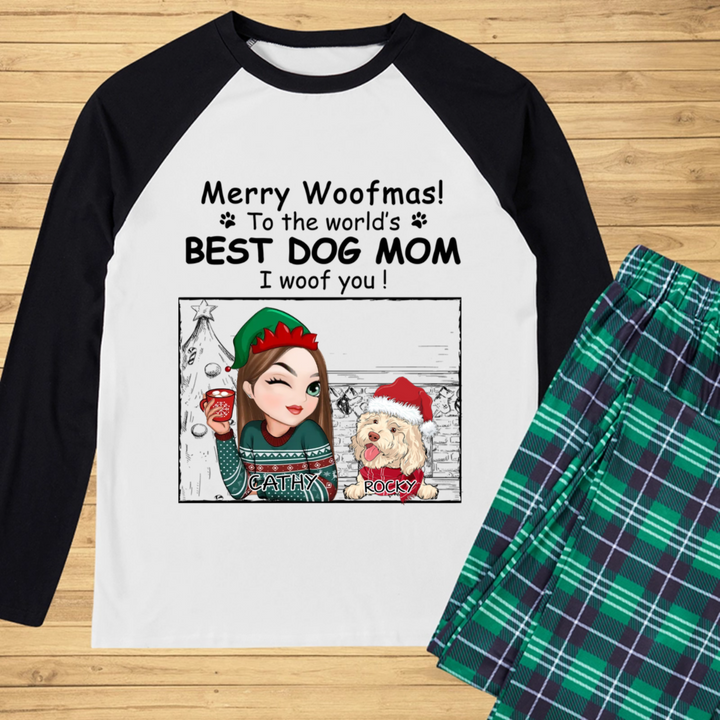 Best Dog Mom Christmas - Personalized Custom Pajama Set