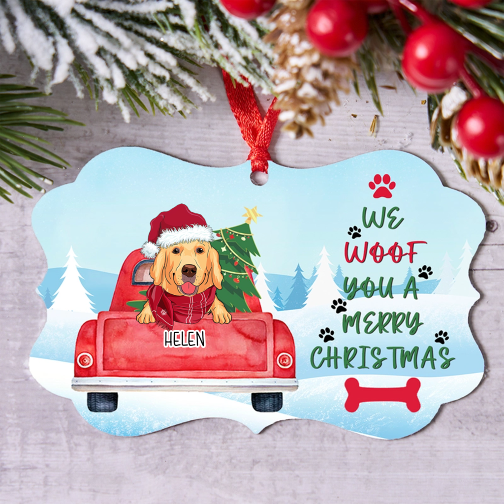 Woof You Christmas - Personalized Christmas Ornament