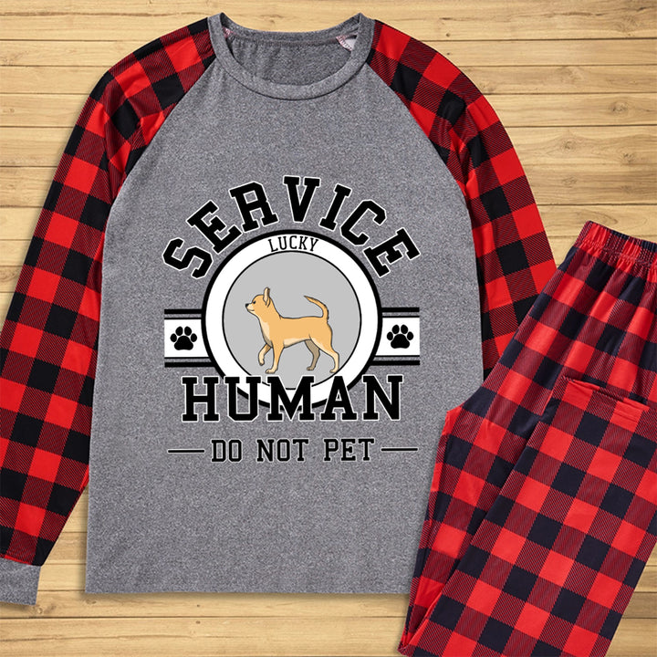 Service Human, Do Not Pet 6 - Personalized Custom Christmas Pajama Set