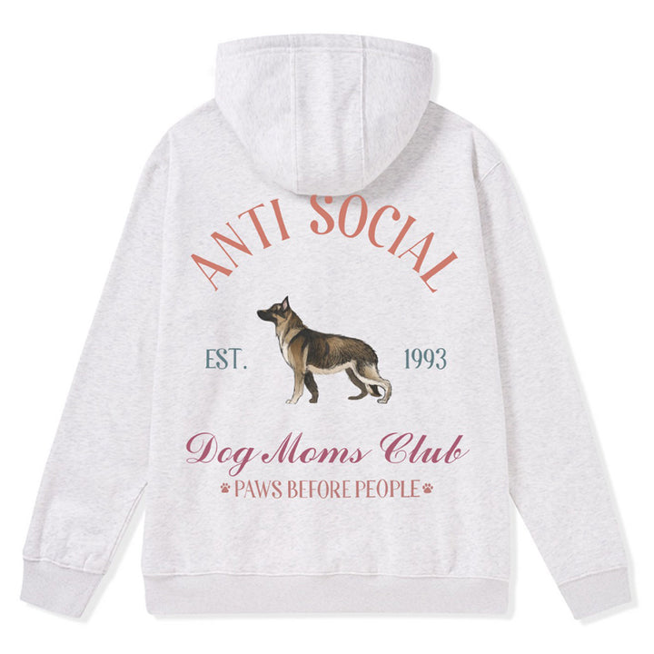 Anti Social Dog Moms Club - Personalized Custom Zipper Hoodie