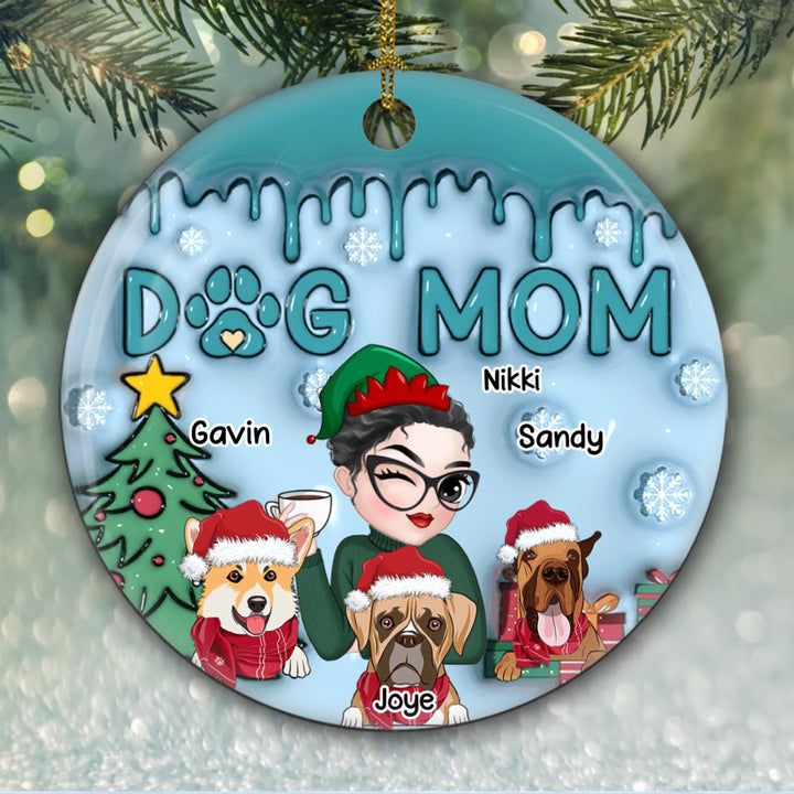 Lovely Dog Mom - Personalized Christmas Ornament