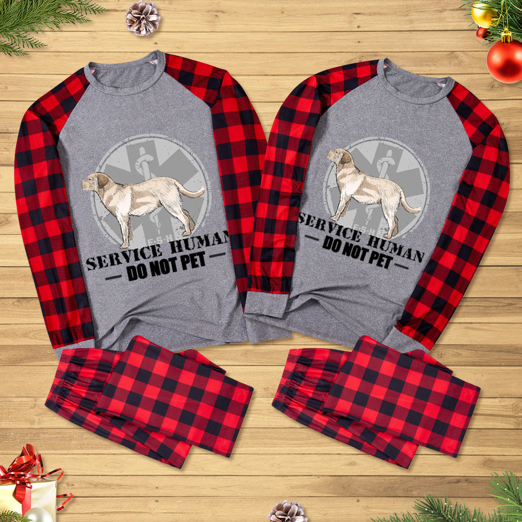 Service Human, Do Not Pet 13 - Personalized Custom Christmas Pajama Set