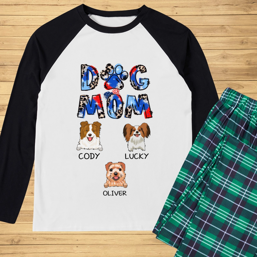 Dog Mom - Personalized Custom Christmas Pajama Set