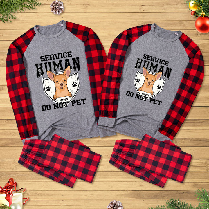 Service Human, Do Not Pet 10 - Personalized Custom Christmas Pajama Set