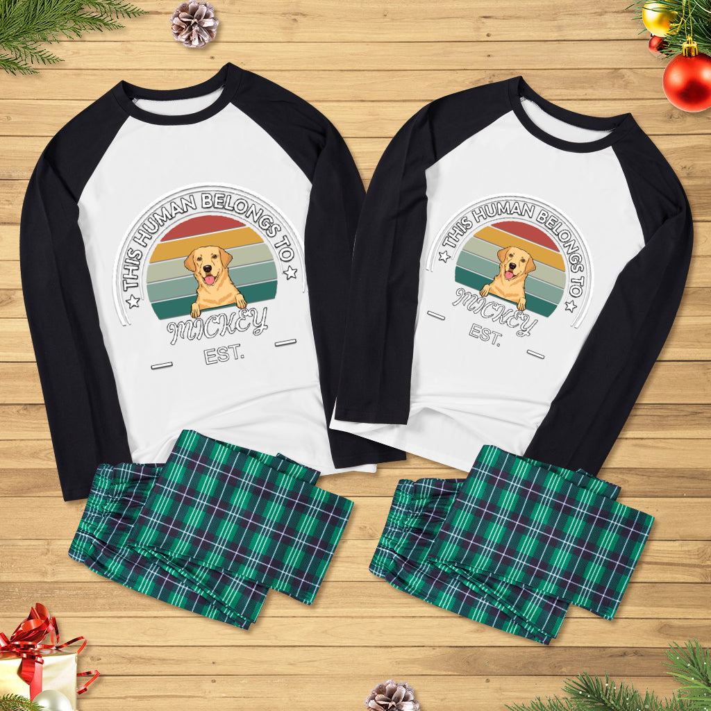 This Human Belongs To 2 - Personalized Custom Christmas Pajama Set