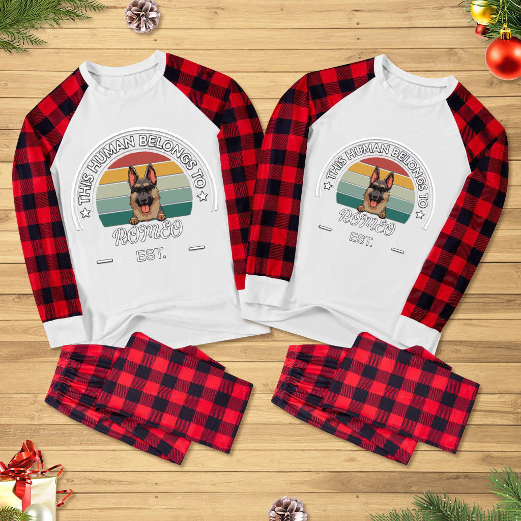 This Human Belongs To 2 - Personalized Custom Christmas Pajama Set