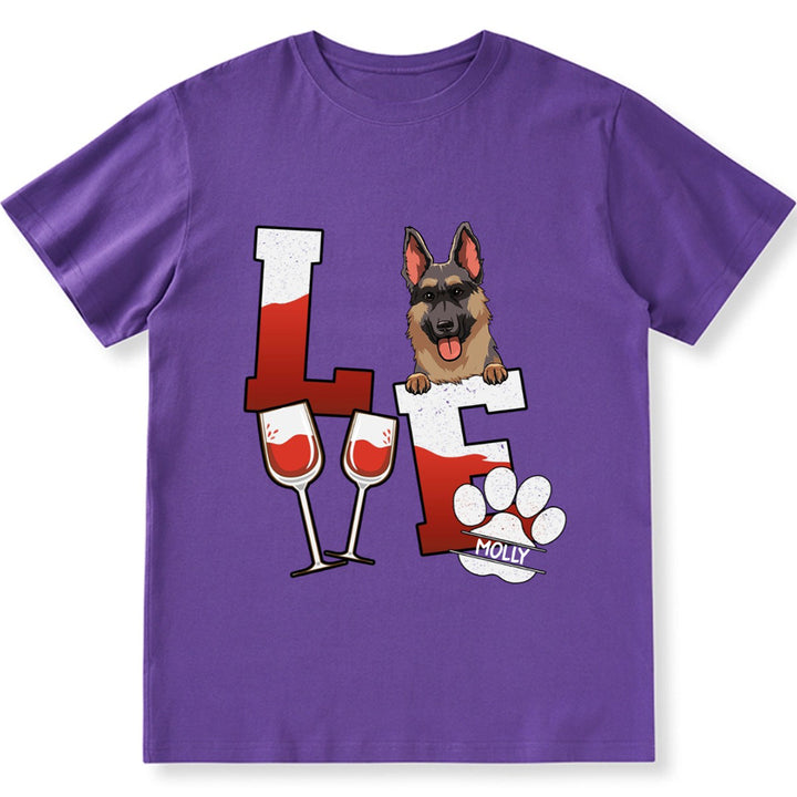 Beer/Wine Love Dog - Personalized Custom Unisex T-shirt