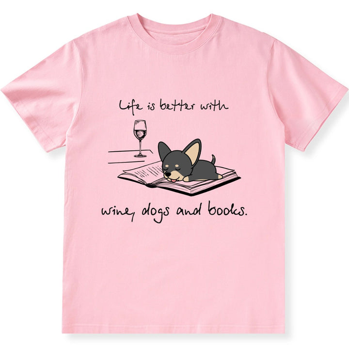 Life Is Better With Dogs And Books - Personalized Custom Unisex T-shirt