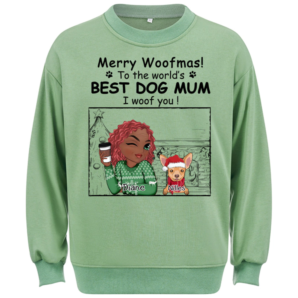 Best Dog Mom Christmas - Personalized Custom Sweatshirt