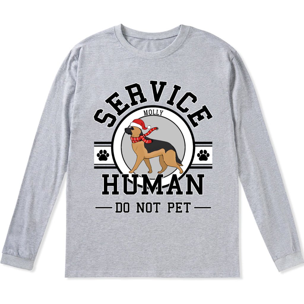 Service Human, Do Not Pet Christmas Version - Personalized Custom Long Sleeve T-shirt