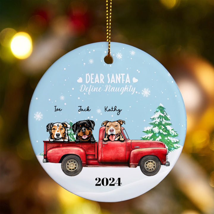 Define Naughty - Personalized Christmas Ornament