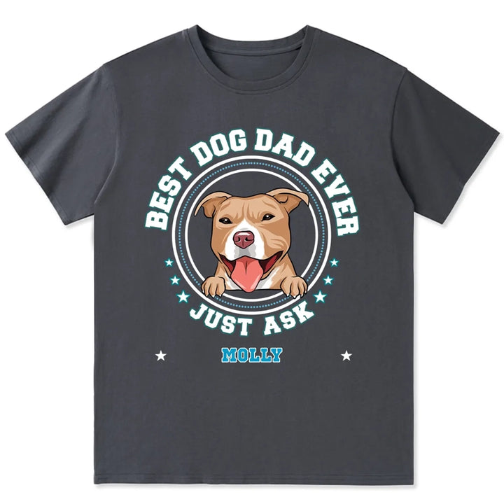 Best Dog Dad Badges - Personalized Custom Unisex T-shirt