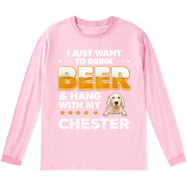 Beer and Dog - Personalized Custom Long Sleeve T-shirt