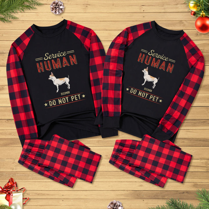 Service Human, Do Not Pet 8 - Personalized Custom Christmas Pajama Set