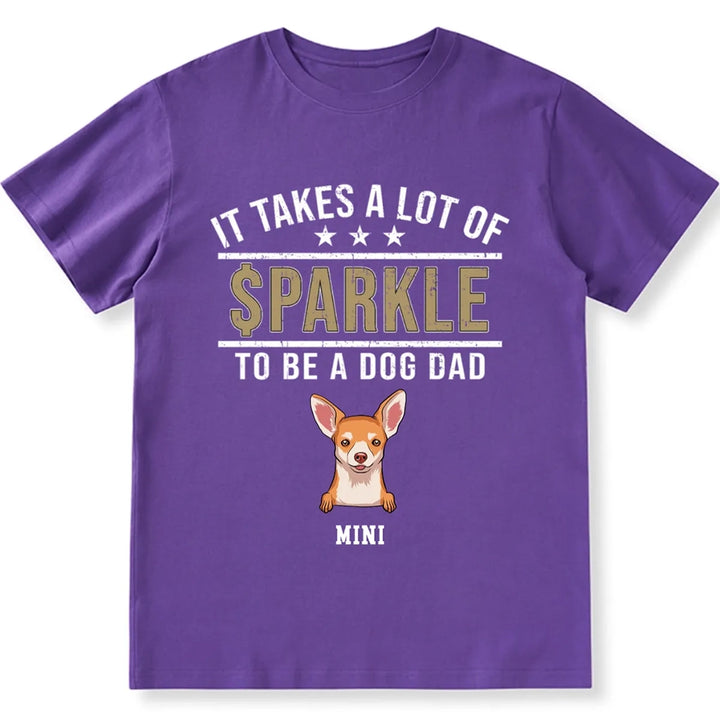 Sparkle Dog Dad - Personalized Custom Unisex T-shirt