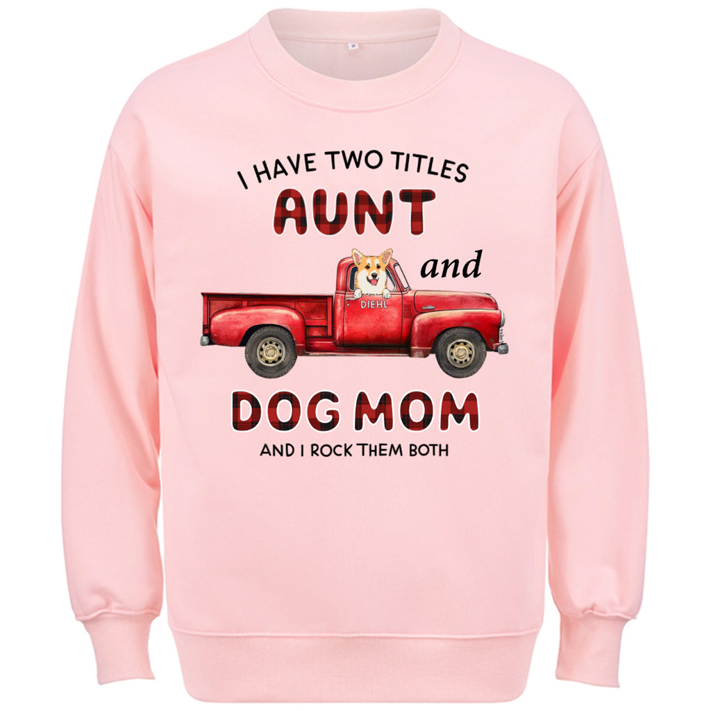 Aunt Dog Mom Plaid Christmas Truck - Personalized Custom Sweatshirt