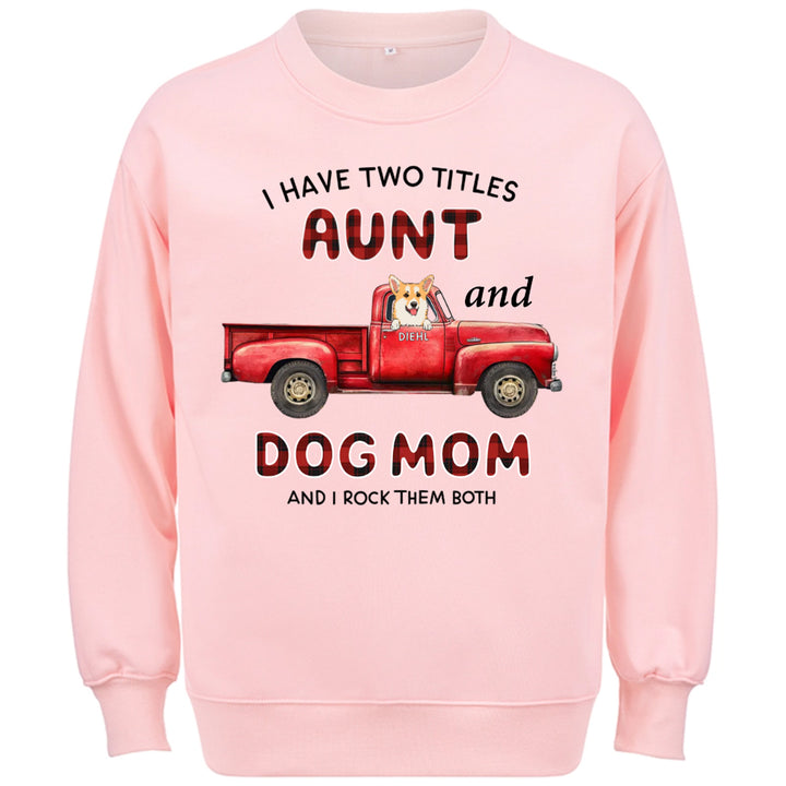 Aunt Dog Mom Plaid Christmas Truck - Personalized Custom Sweatshirt