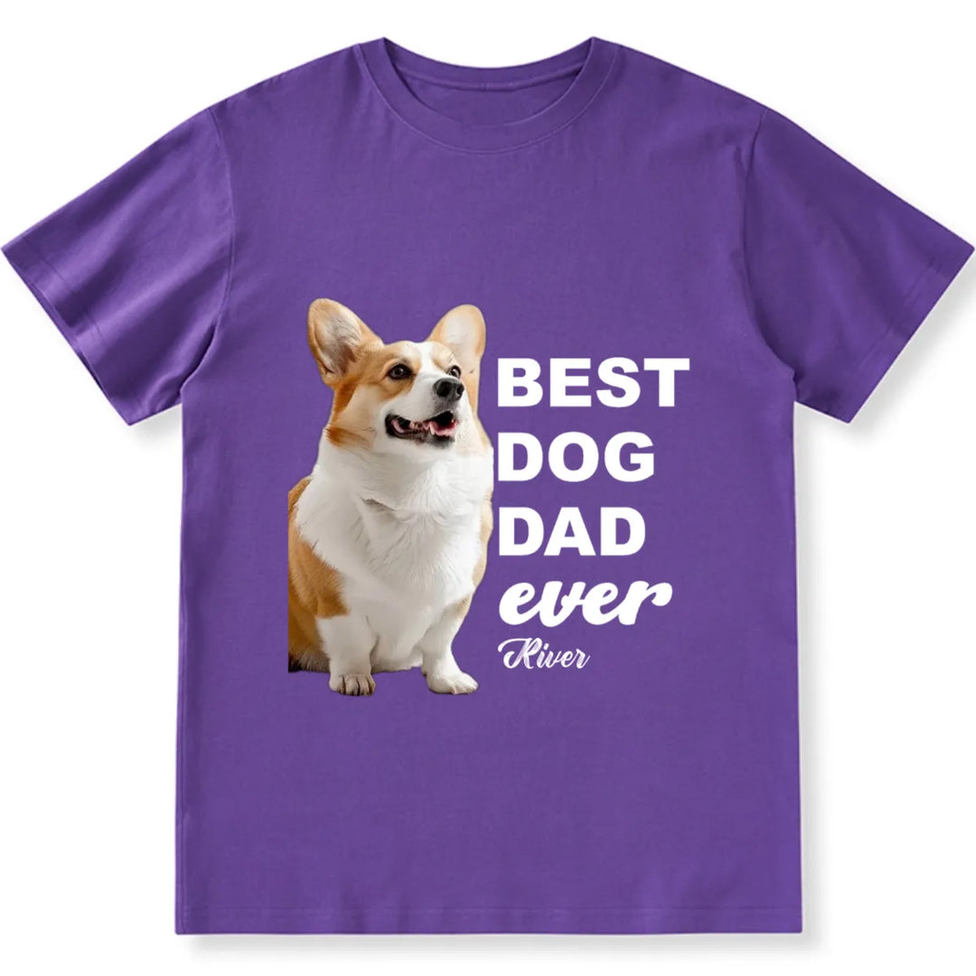 Best Dog Dad Ever - Personalized Custom Photo Unisex T-shirt