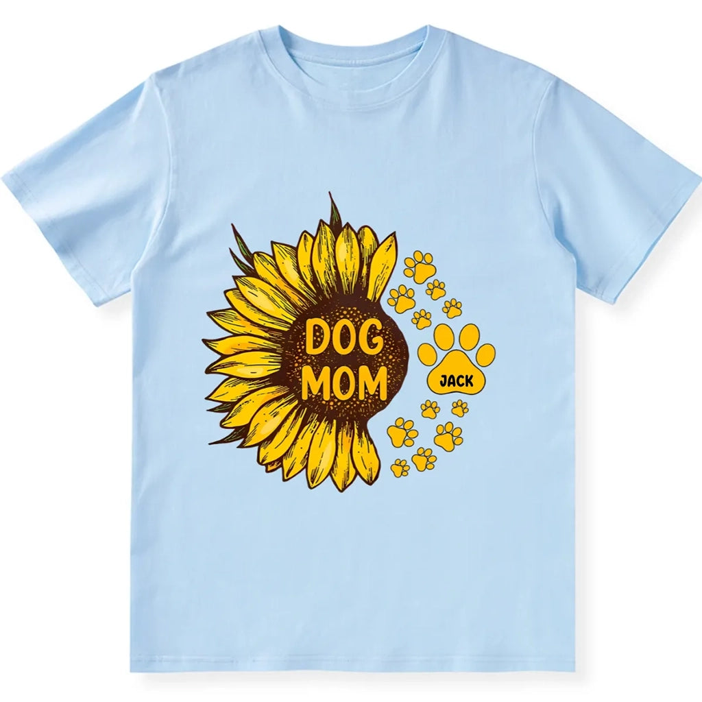 Dog Mom Sunflower - Personalized Custom Unisex T-shirt