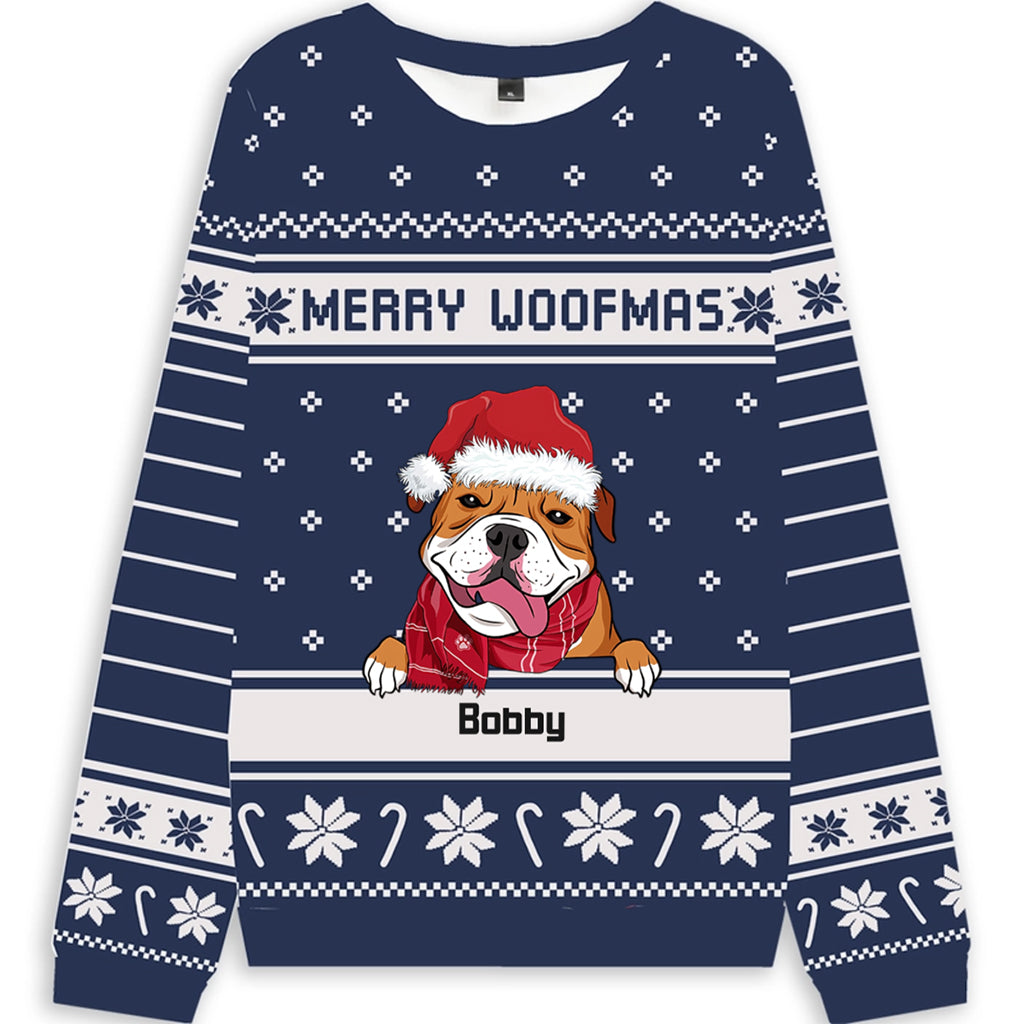 Merry Woofmas Dog - Personalized Custom Christmas Ugly Sweatshirt